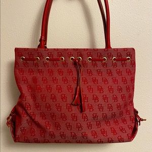 Dooney and Bourke red/tan tote.